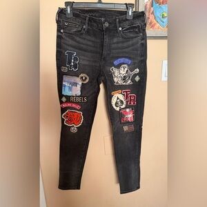 True Religion Halle Super Skinny Patch Jeans